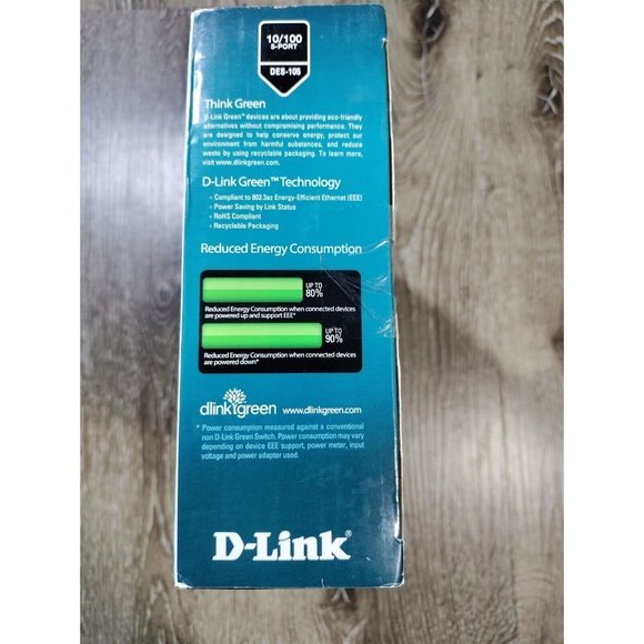 D-Link DES-105 5 Port Fast Ethernet Desktop Switch 10/100 RJ45 200 Mbps - Picture 3 of 5